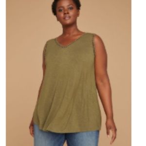 Lane Bryant Crochet Strappy Back Tank 22/24